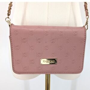 Bebe Embossed Logo Crossbody Wallet Bag – Blush‎ Pink